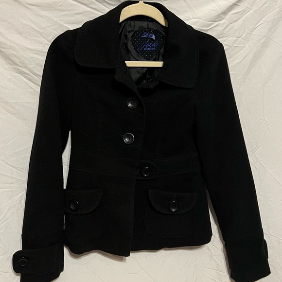 Sz S Jack by BB Dakota hip length black jacket pea coat - Picture 10 of 10